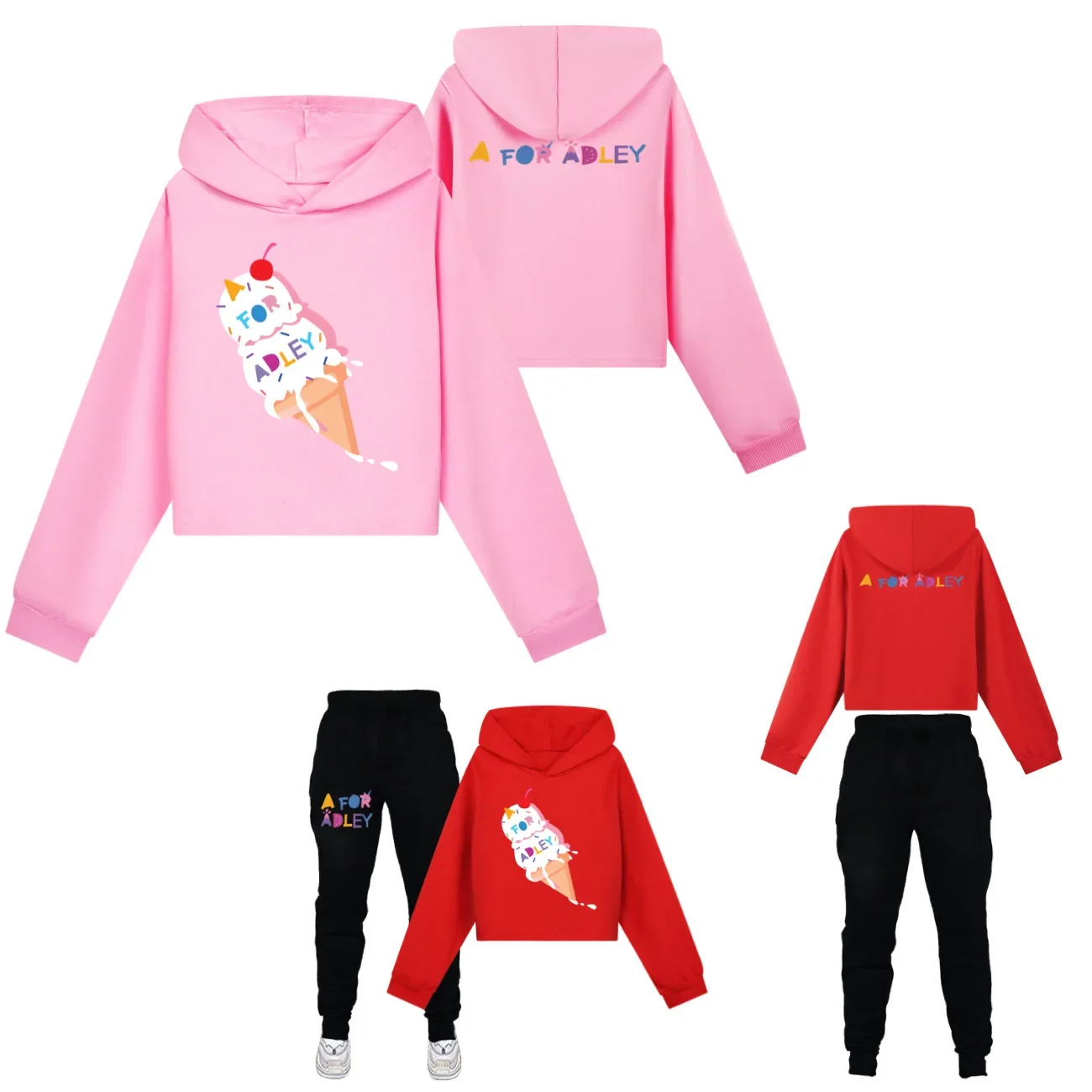 

Kids Girl Cropped Sweatshirt Half Waist Hoodie Set Children Clothing Spring A For Adley Hoody Kids Long sleeve Casual Tops1528