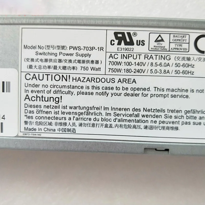 PWS-703P-1R dla Supermicro redundantne Hot Swap moduł zasilania wysokiej jakości w pełni przetestowane szybka wysyłka