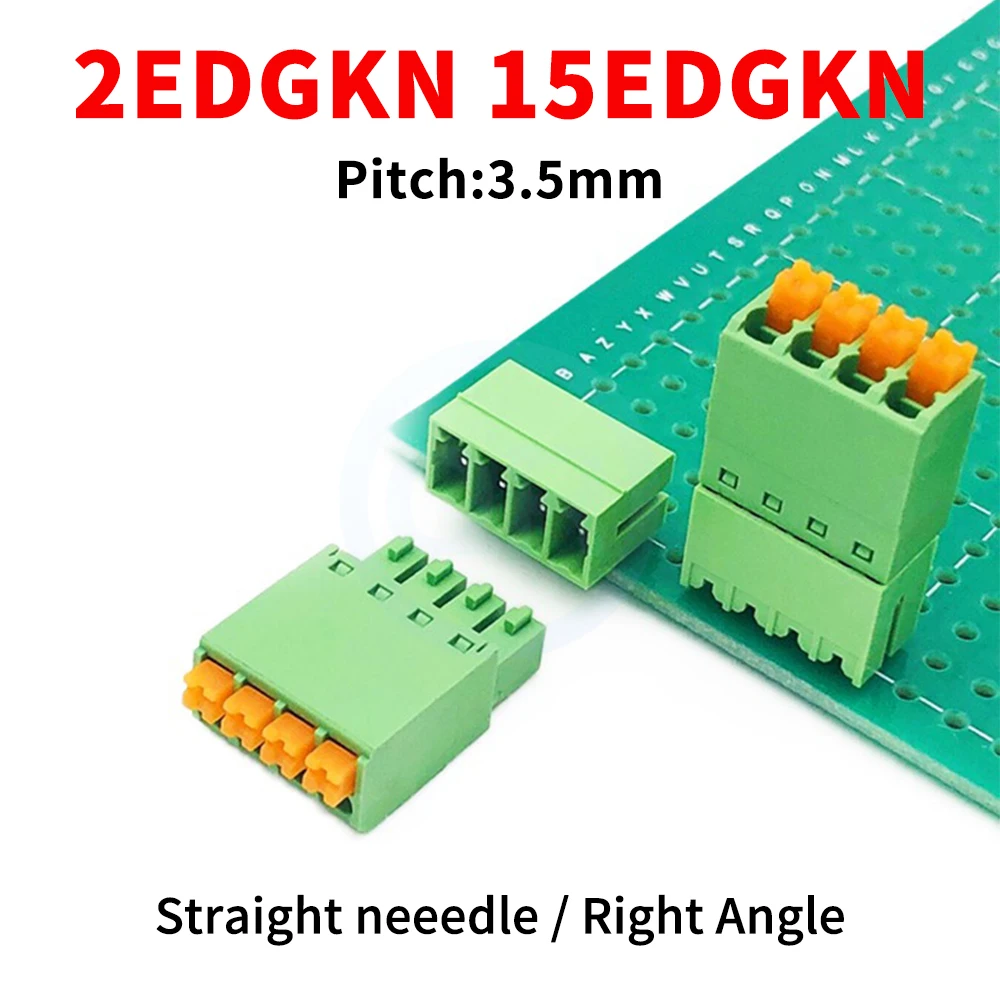

(5/10 шт.) 2EDGKN + 2EDGV / 2EDGR 3.5мм безвинтовая вставной печатная плата ( 15EDGKN + 15EDGVC / 15EDGRC ) 3.5 с плоской пружиной, прямоугольный/прямой штифт, полный набор, 2-24 контакта 3.5mm