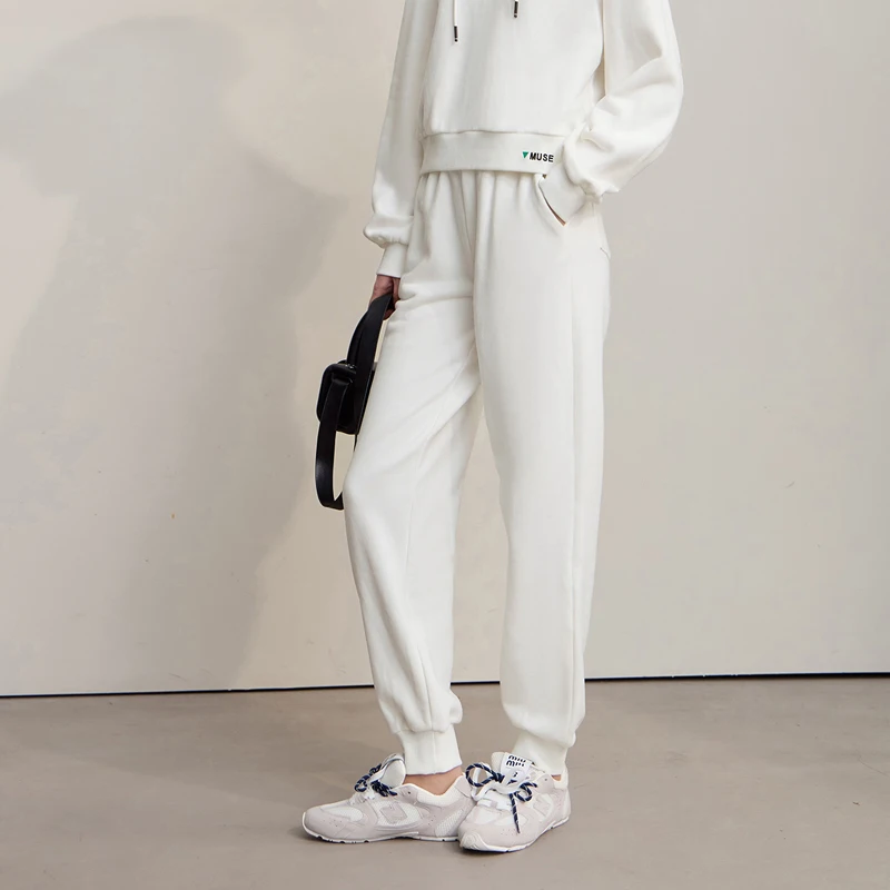 AMII pantalons pour femmes 2025 automne nouveau chaud décontracté polyvalent pantalon droit pour femme tricot coton sport dames vêtements12523056