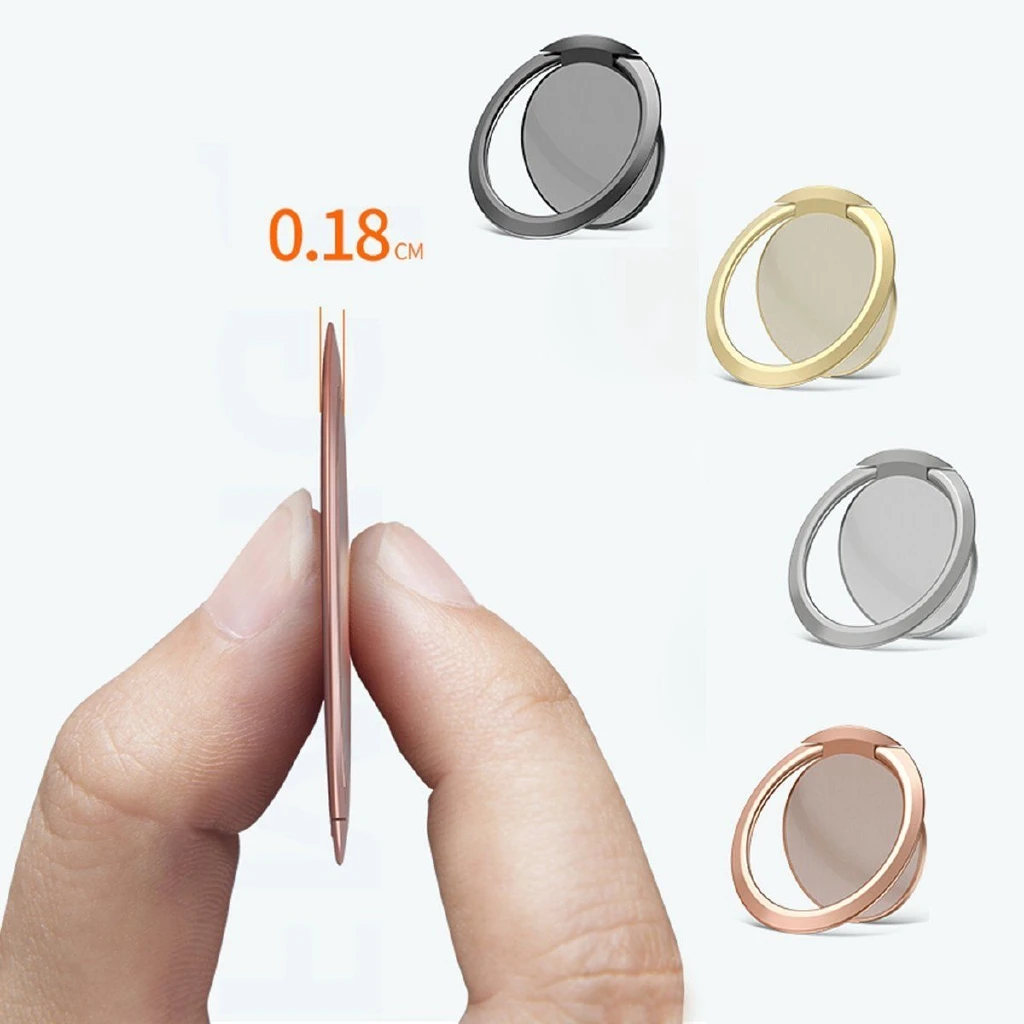 ULTRA THIN Finger Grip Ring Phone Holder 360 Degree Rotatable Magnet Metal Finger Ring for Mobile Phone iPhone Tablet 4 COLOR