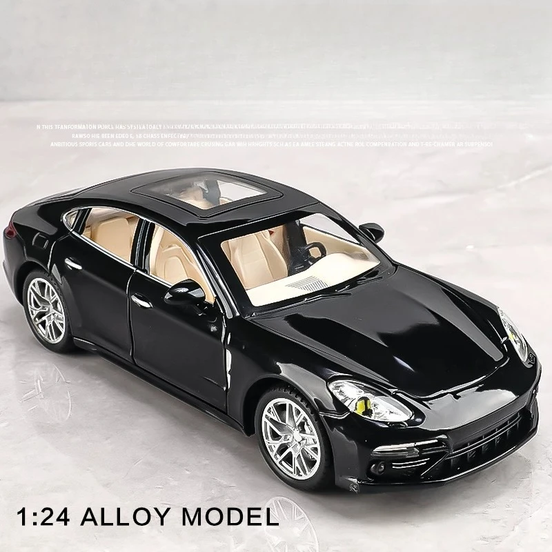 1:24 Panamera Alloy Simulation Car Model Toy Metal Diecast Vehicle with Pull Back Light and Sound Collection Toys