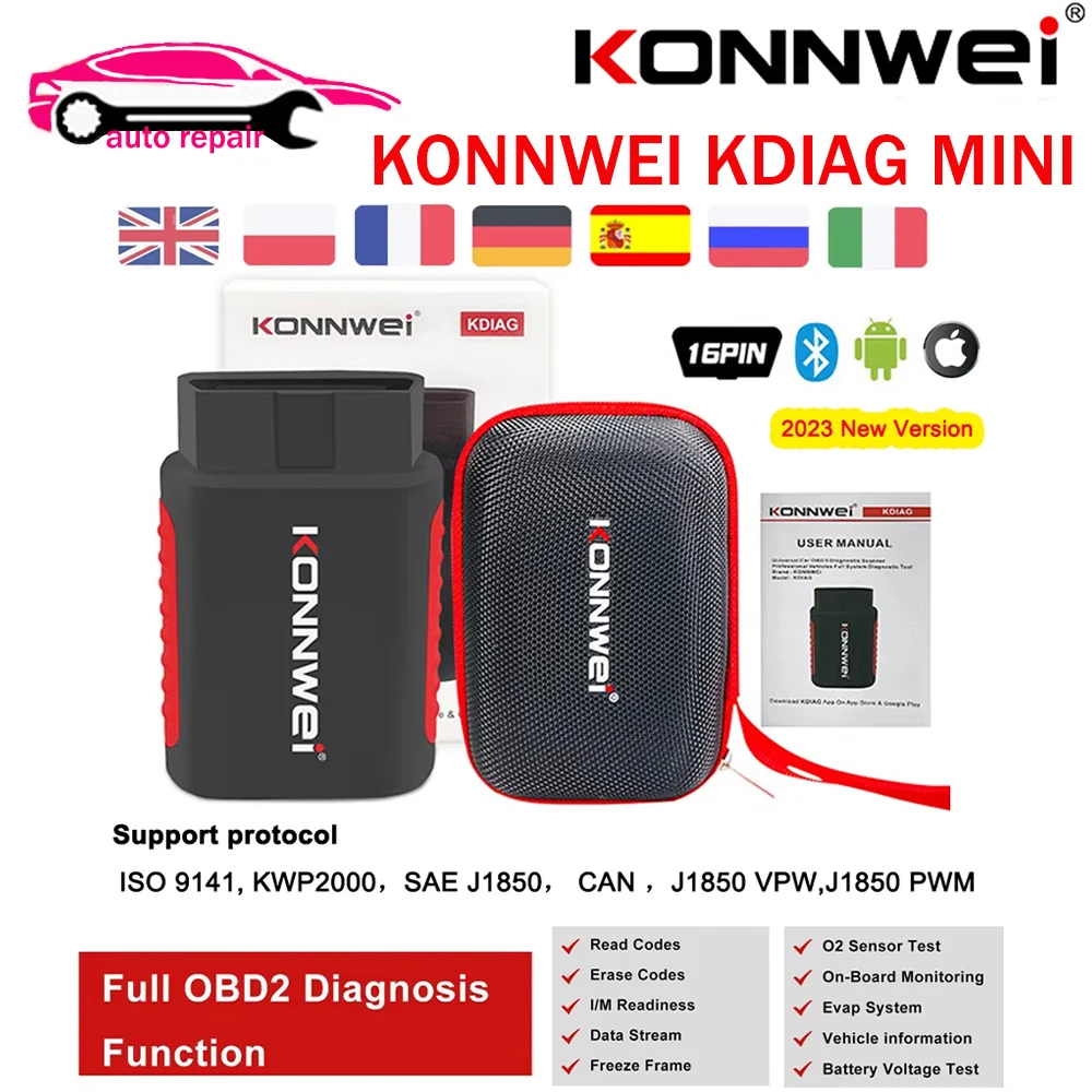 2024 KONNWEI KDIAG Full System Auto Scanner Reset SAS EPB Service ECU Programmer OBD OBD2 Car Diagnostic Tool pk Thinkdiag MINI