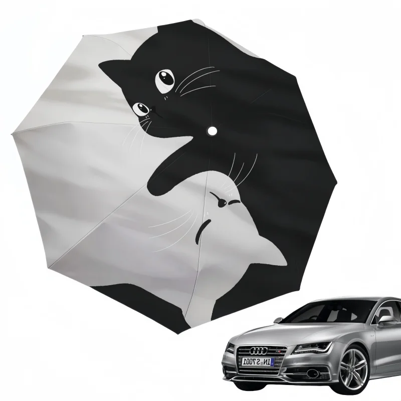 

Business Automatic Folding Umbrella UV Protection Black Glue Sunshade Car Special Ins Windproof Summer Essential Sun Umbrella
