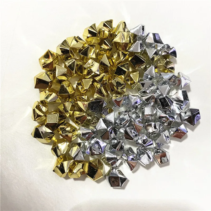 Piezas de juego de ajedrez de piedra Irregular para juegos de mesa, 50 piezas, 14x11mm, peón acrílico dorado y plateado, accesorios de fichas