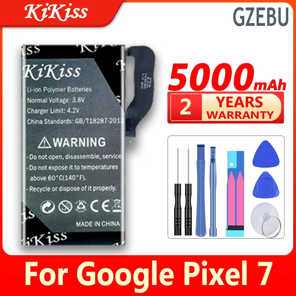 KiKiss Battery GZEBU GMF5Z 5000mAh/5700mAh For HTC Google Pixel 7 Pro Pixel7  Pixel7 Pro 7Pro Replacement Bateria