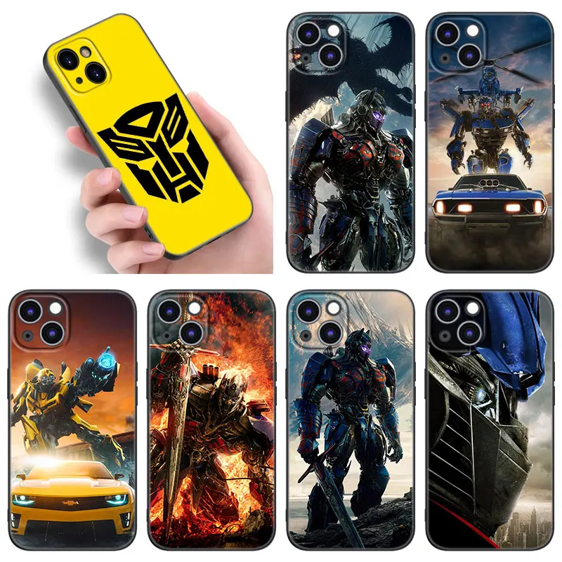 Transformers Autobot Phone Case For Apple iPhone 12 13 Mini 11 14 15 Pro Max 7 8 Plus X XR XS SE 2020 2022 Black Silicone Case