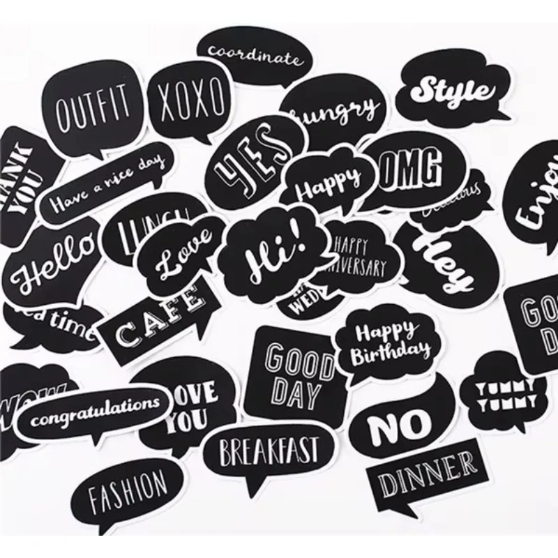 33pcs Cute Self-made Greetings Bubble HOBO Retro Decoration Stickers /Scrapbook Letters /DIY Craft Photo Albums