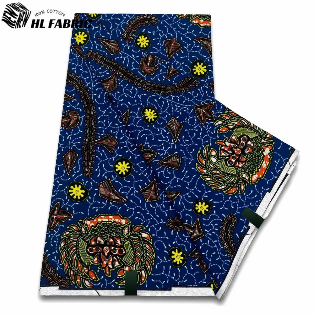 Imagem -04 - Verdadeiro Tecido de Cera Africano Nigerian Ankara Block Prints Tecido Oco Batik Tanga Holandesa 100 Algodão para Costura Vl269