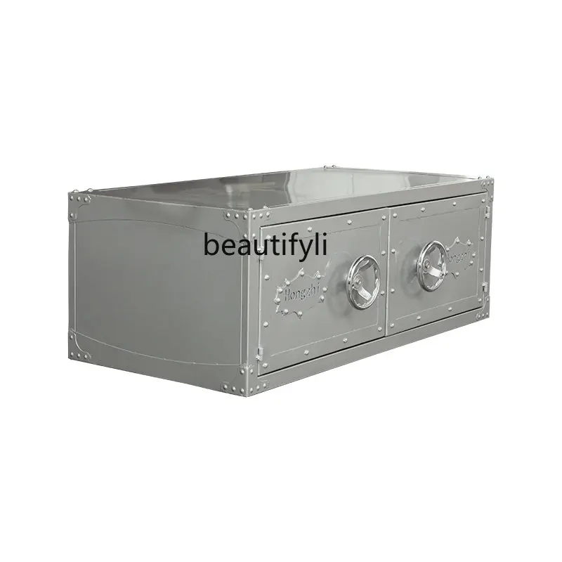 

Industrial Style Coffee Table Rectangular Small Apartment Personalized Creative Iron Retro Locker Floor Cabinet Metal