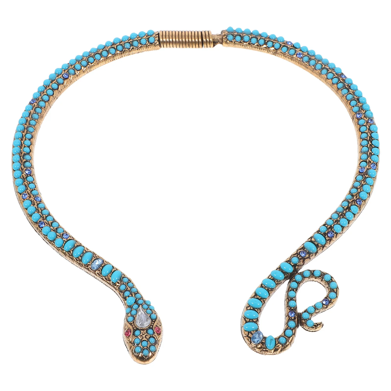 

1Pcs Alloy Snake Necklace Vintage Clavicle Chain Short Snake-Shaped False Collar Retro Animal Jewelry Halloween Costume Neck