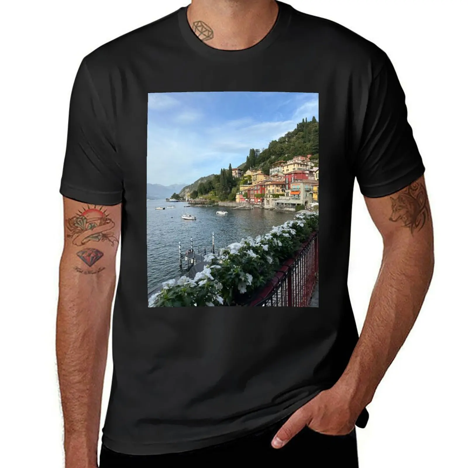 Varenna Lago di Como T-Shirt anime clothes tees mens t shirts