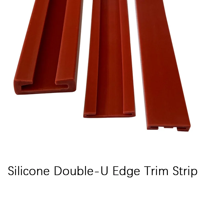 Double U-Shaped Silicone Seal Strip Waterproof Shock-Absorbing Edge Trim Anti-Collision for Glass Sheet Metal Hose Clamp Strip