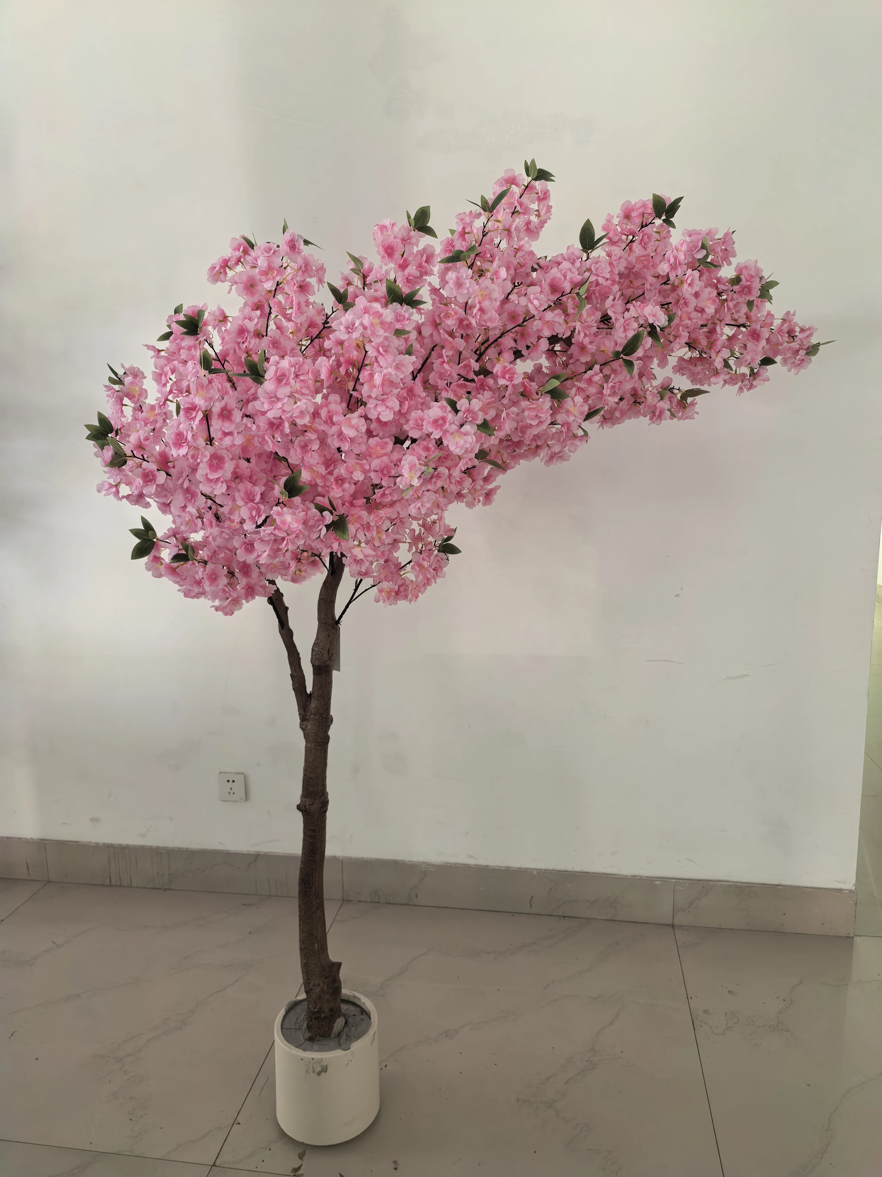 Curved Elongated Cherry Tree Indoor And Outdoor Artificial Plant Decoration
