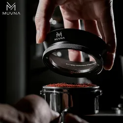MUVNA Espresso Dosing Funnel, Coffee Portafilter Funnel with 8 Magnetized Steel, Compatible with 51/53/58mm Portafilter