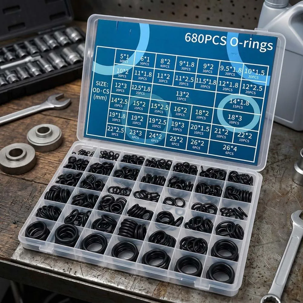 O Ring Kit Oil Resistant Material Heat Resistant Rubber Aging Resistant Seals Precision Fit Design  O Ring Kit
