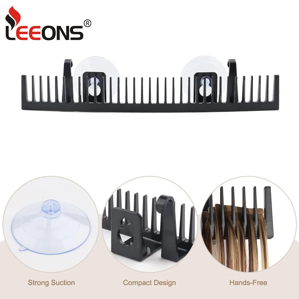 حامل نسج الشعر، حامل وصلات شعر لتصفيف اللحمة، وصلات إضافية ومشبك للغسيل والتلوين والتصفيف باللون الأسود والوردي