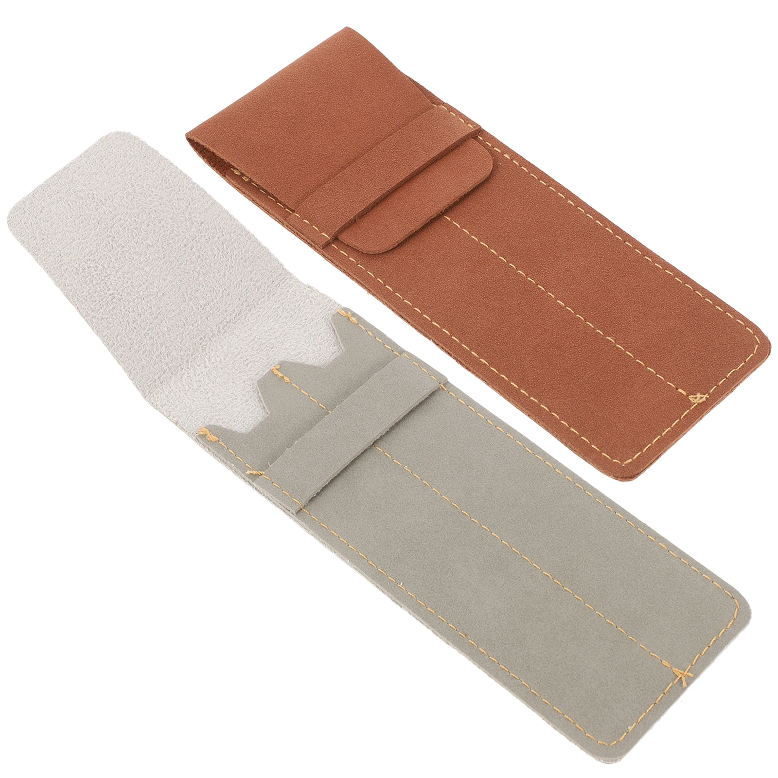 

2 Pcs Vintage Pen Sleeve PU Matte Retro Pen Case for Fountain Ballpoint Pens Portable Dustproof Gift Packaging