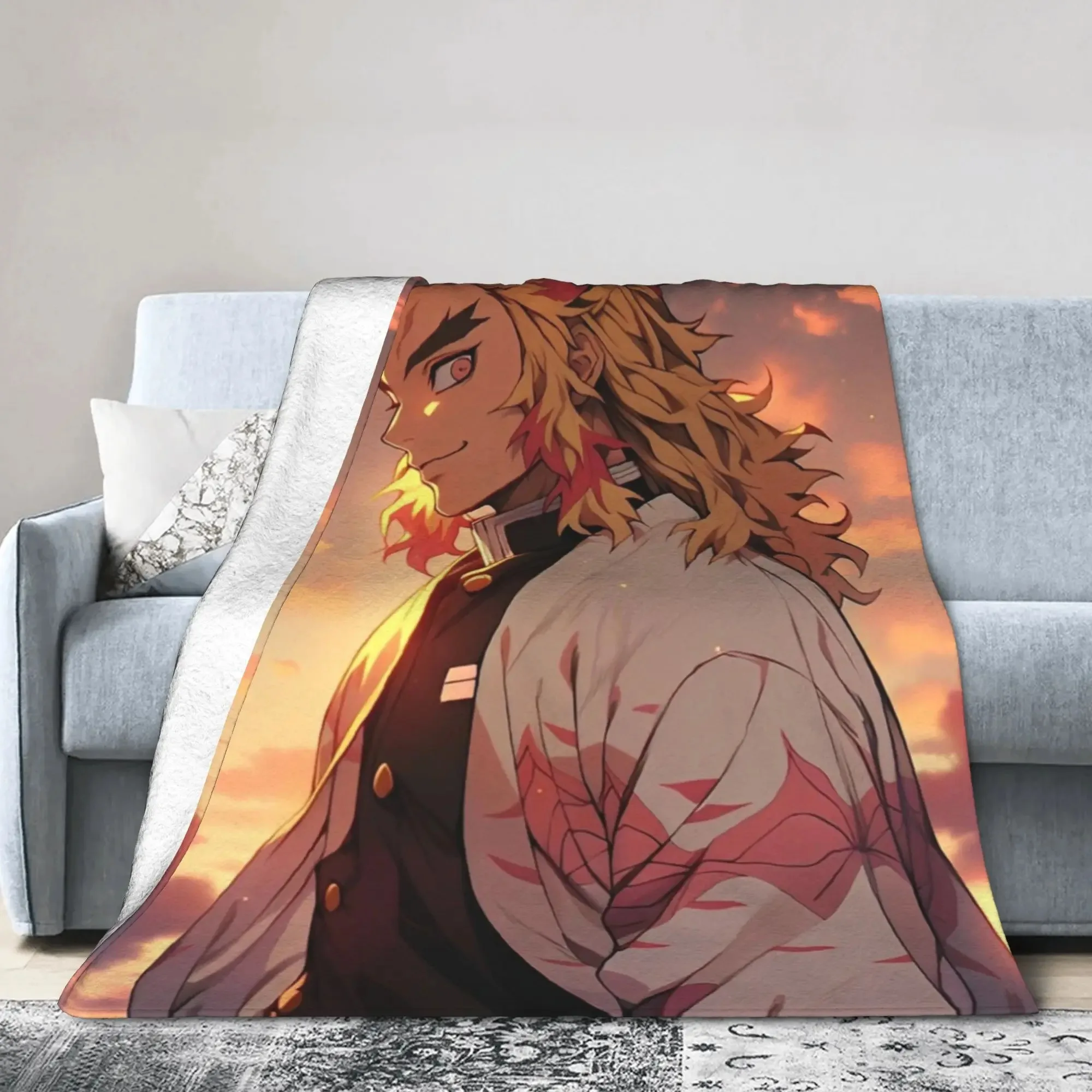 

3D Flannel Blanket D-Demon S-Slayer Fluffy and Soft Throw Blanket 100x140cm Home Decoration Sofa Cover Boys Girls Nap Gift