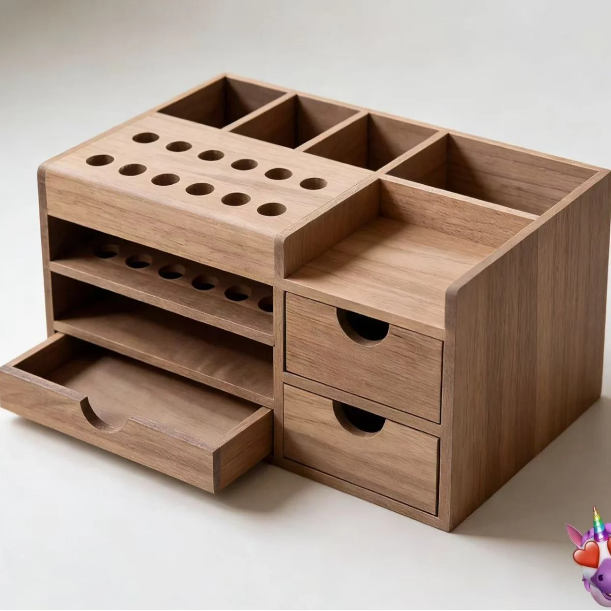 North American Walnut Desktop Storage Box Phone Repair Screwdriver Parts Cosmetic Multi‑Purpose Wooden Organizer Holder