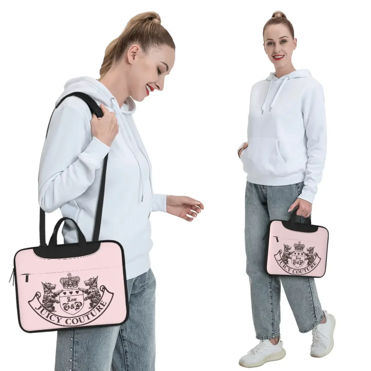 Y2k Juicy Couture Crest Crossbody Laptop Bag Case Computer Bag Resistant Protective Notebook Pouch for Macbook Pro Lenovo