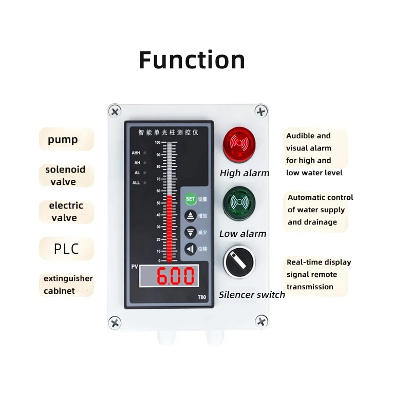 4-20mA Waterproof Integral Level Transmitter Controller Input Water Level Sensor 4-20MA display Float Switch Mount Box