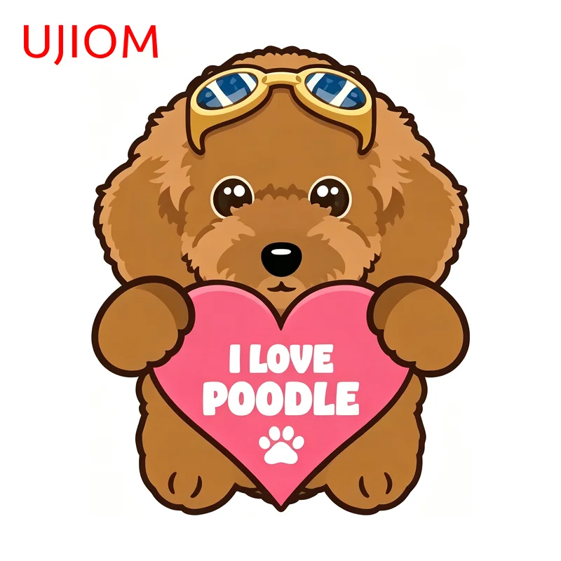 UJIOM I Love Poodle Wall Sticker Surfboard Case Trunk Chic Scratch Proof Decal Suitable For Wardrobe Vestibulec Decoration