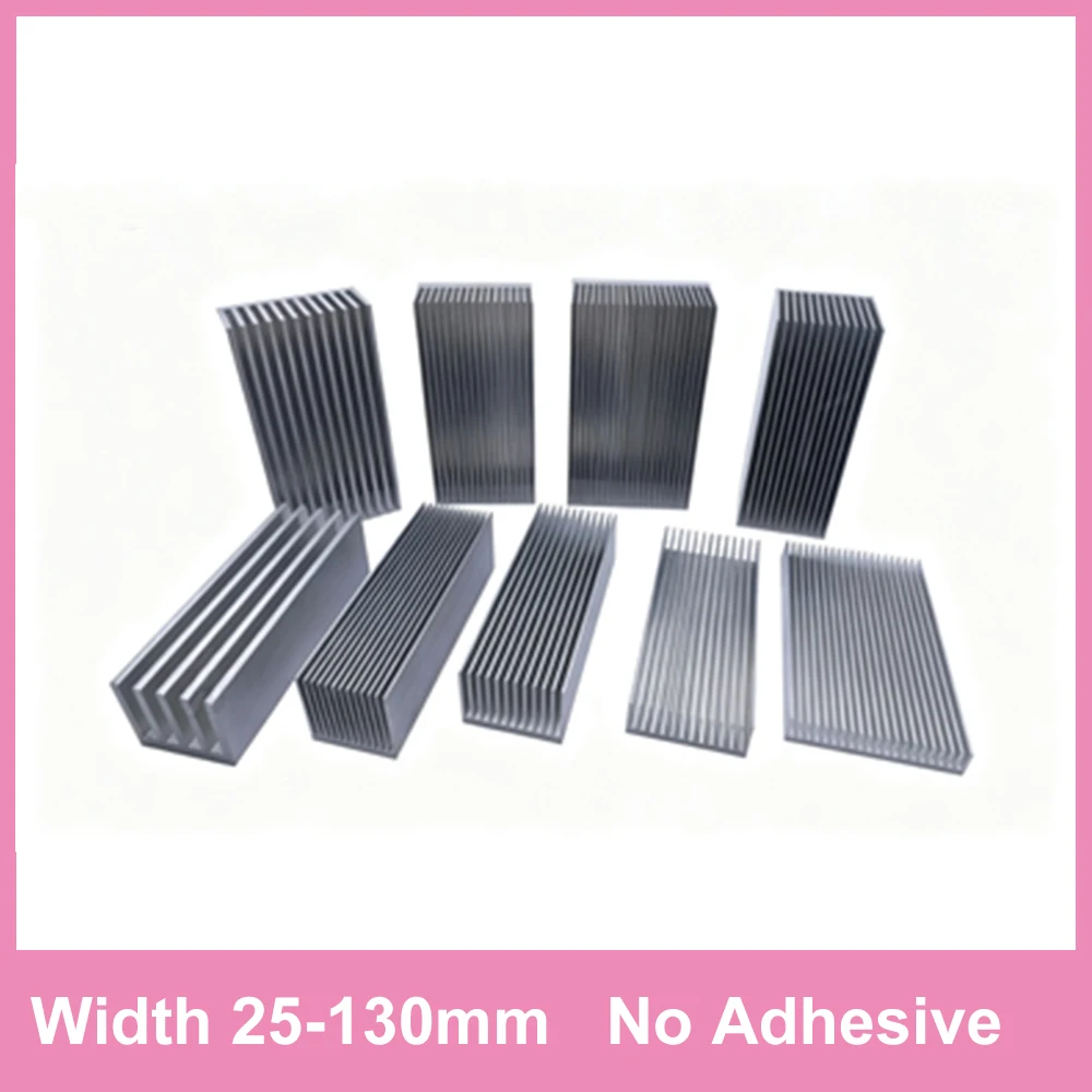 1pcs No Adhesive Width 25-130mm Aluminum Heat Sink  High Power Cooling Fin CPU Motherboard Electronic Chip Wait Heat Dissipation