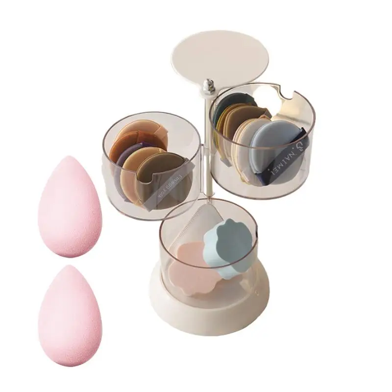 Rotating Makeup Sponge Holder Rotating Makeup Holder Makeup Sponge Organizer Powder Puff Storage Shelf For Powder Puff