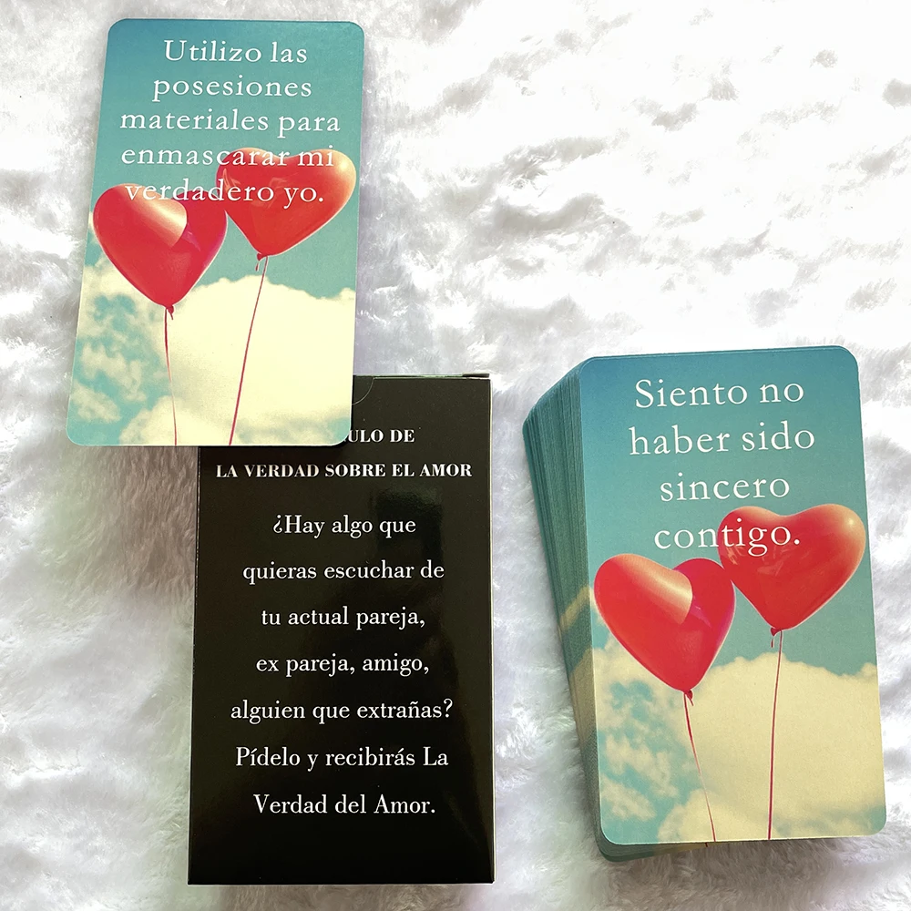 Spanish Oracle Love Truth Affirmation Cards 12x7cm Tarot Decks Divination Taro Fortune Telling Toys 52-cards