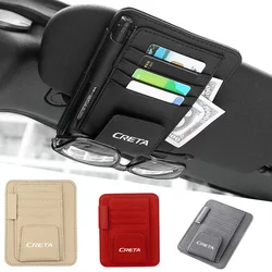Car Sun Visor Organizer Multi-Pocket Card Glasses Storage Holder Car Accessories for Hyundai Creta 2017 2018 2019 2020 2021 2022