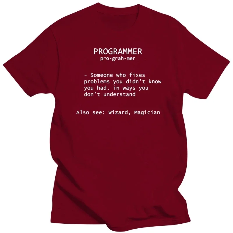 Programmer Definition Wizard Magician T Shirt Witchcraft Project Coder Deisgn Computer Engineer Tshirts Father\'s Dady Gift Tees