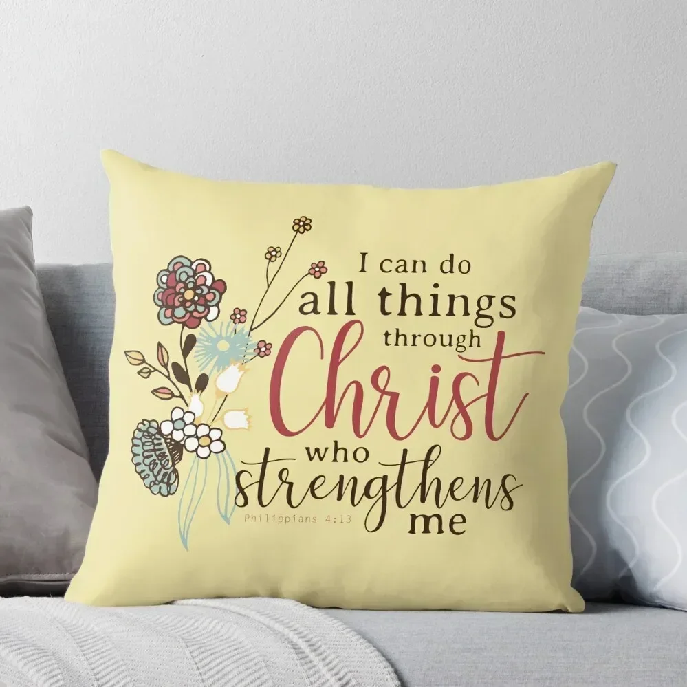 I Can Do All Things Through Christ Who Strengthens Me Throw Pillow Pillowcases Christmas Covers For Cushions pillow