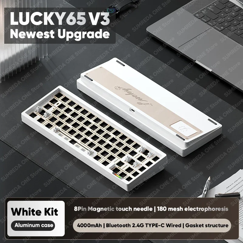 

Weikav Lucky65 V3 NUT65 Wireless Aluminum Mechanical Keyboard Kit 65% Layout RGB BT 2.4G Wired Game Keyboard Quick Disassembling