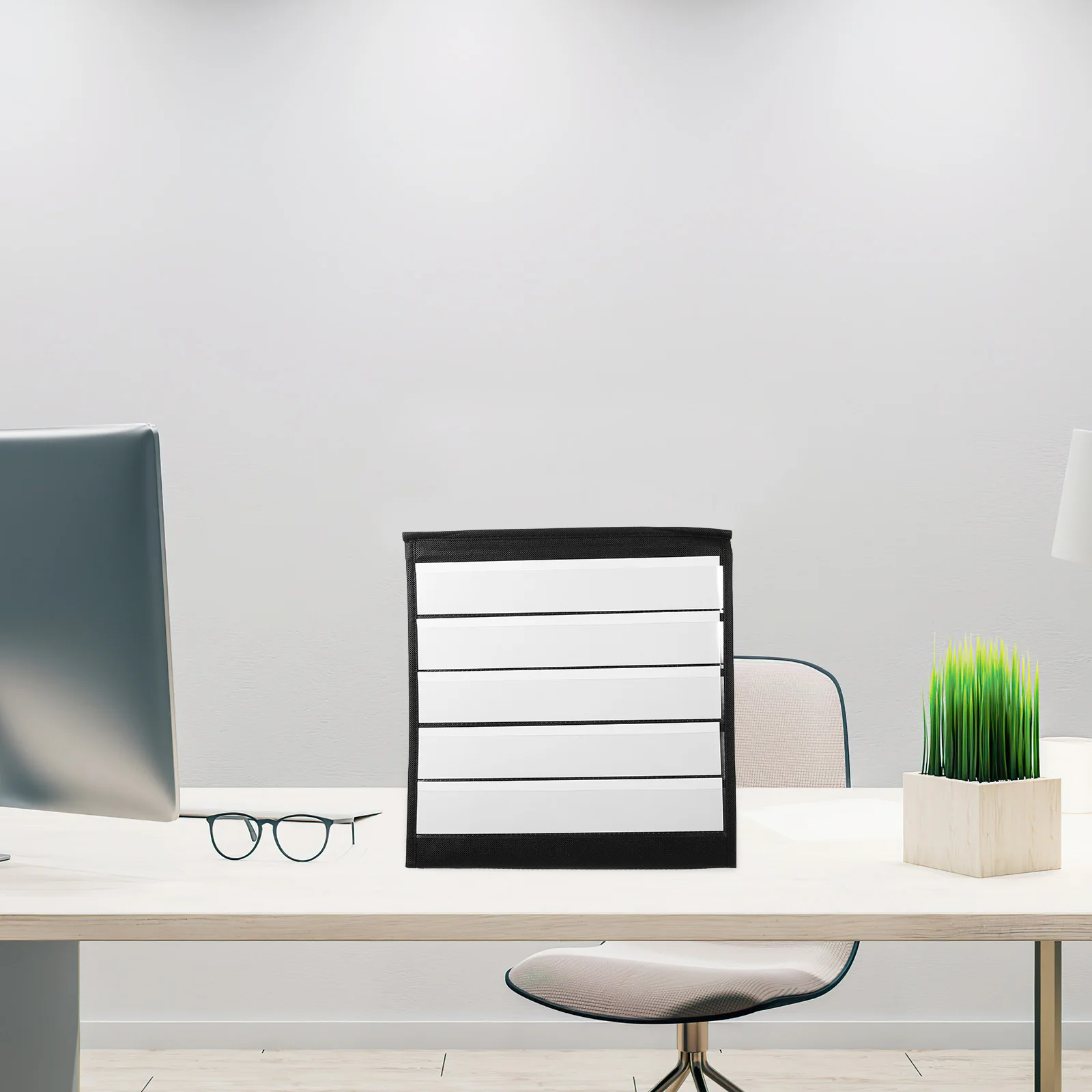 1 set 1 Set Card Display Holder Tabletop Tent Pocket Chart For Classroom Small Pocket Chart Doublesided Foldable Math Teaching