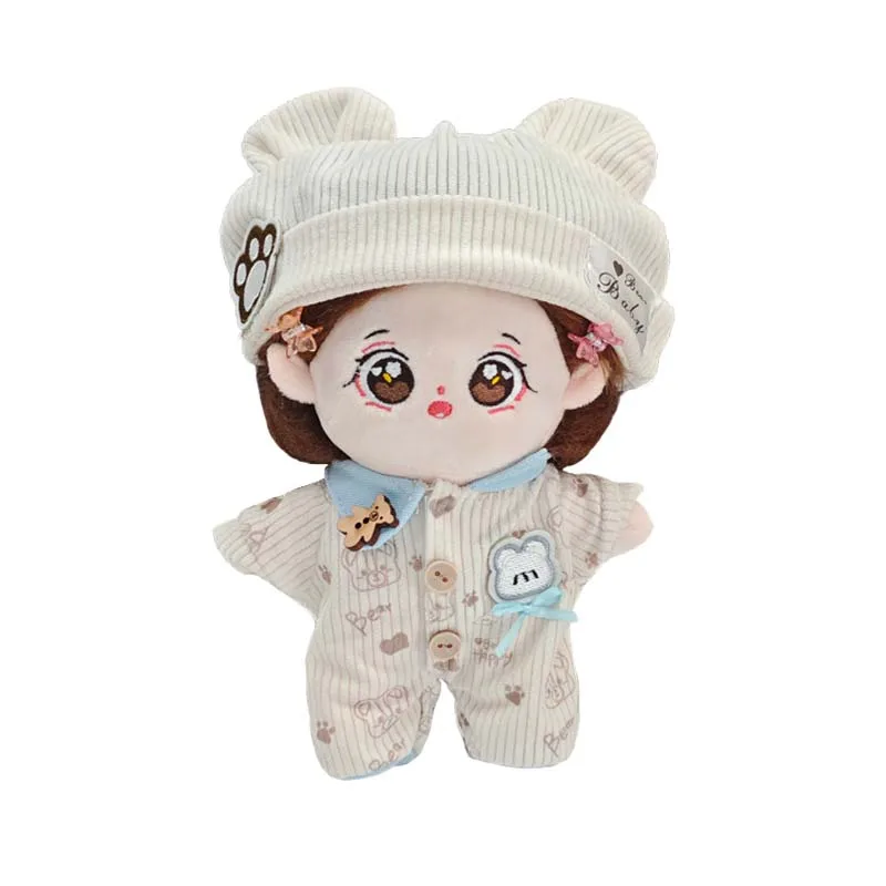 사랑스러운 20cm 면 인형 옷 서있는 자세 앉아있는 자세 면 인형 귀여운 잠옷 미니 귀여운 인형 옷 잠옷 액세서리