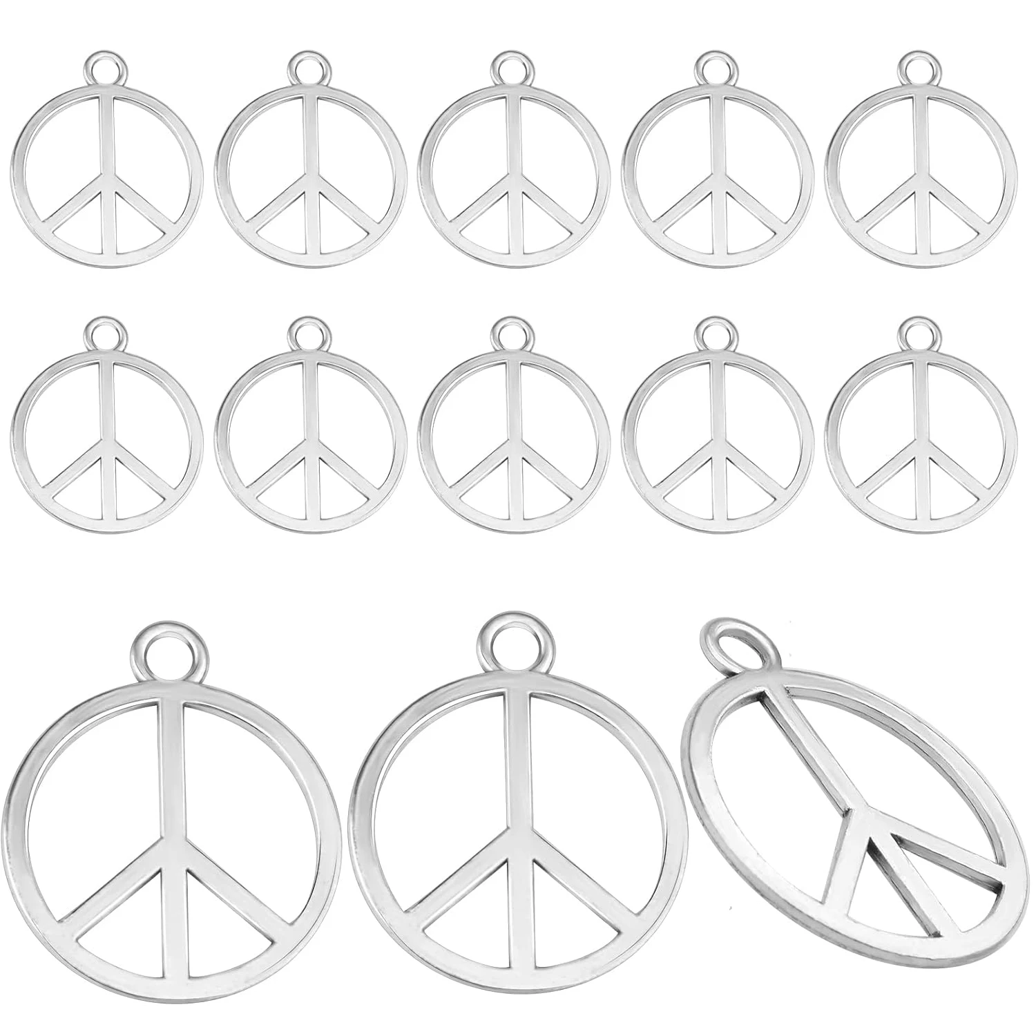 

60pcs Antique Silver Peace Symbol Charms Pendant Vintage Alloy Peace Sign Dangle Charms for DIY Necklace Bracelet Jewelry Making