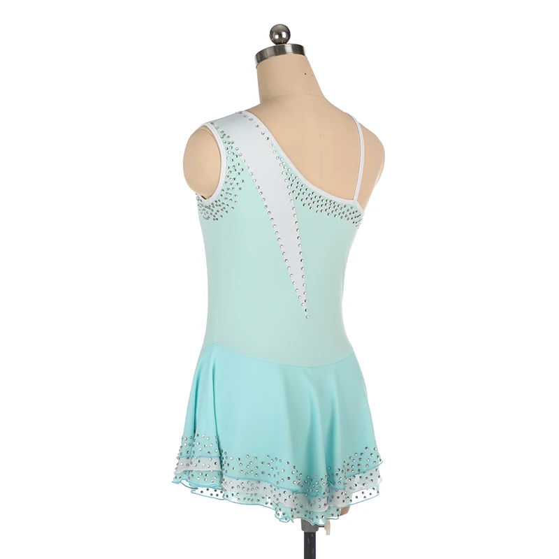 مخصص المرأة حجر الراين غنائي الشكل التزلج أكمام اللباس المنافسة الجوارب