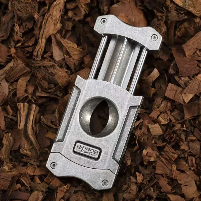 【Premium】Portable Zinc Alloy V-Cut Cigar Cutter Guillotine, Sharp Cigar Puncher, Smoking Accessories with Gifts Box, 3 in 1