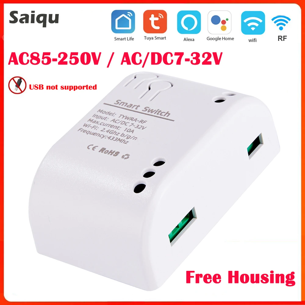 Alexa Smart Switch Tuya Smart Home 1CH 10A Wireless Wifi Switch Relay Module Remote Control Light Switch Alexa Google Home