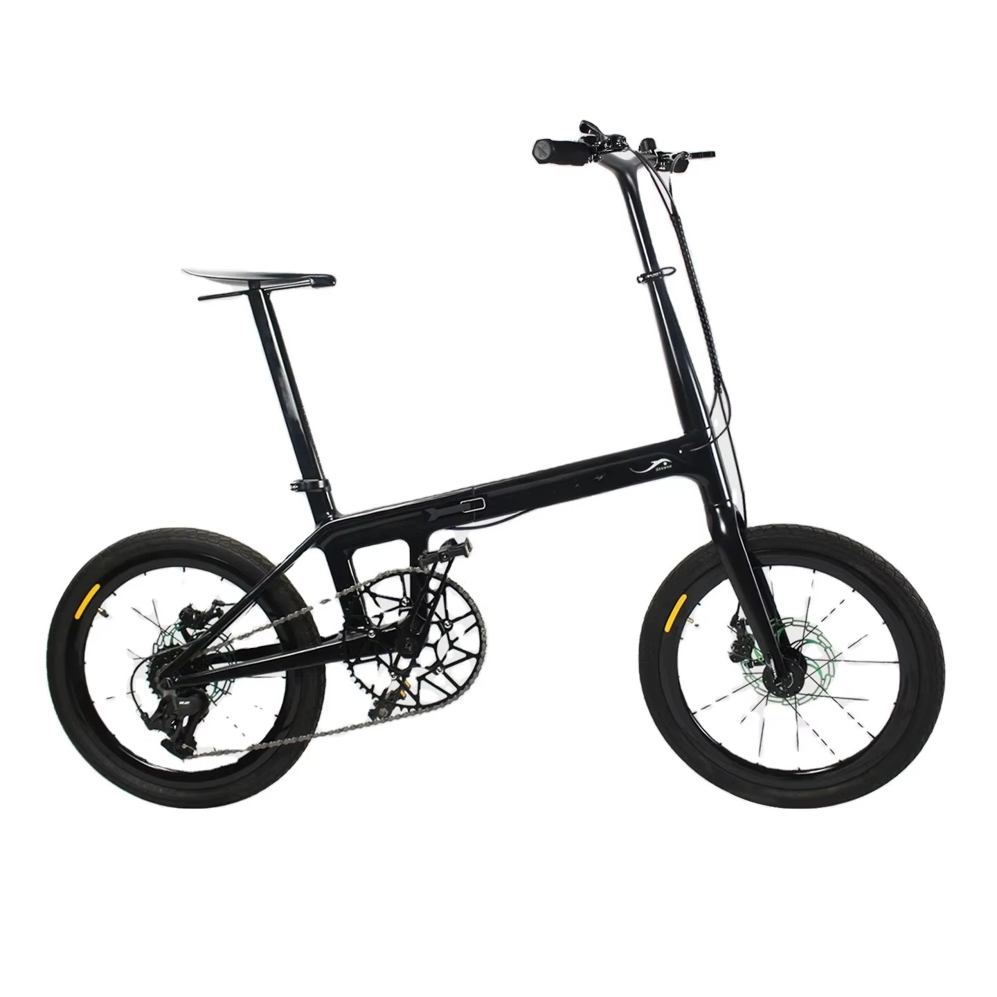 

Light Shark Technology 20-Inch Ultra-Light Carbon Fiber Disc Brake 9-Speed Folding Mountain Bike-Leisure Commuter 100kg Load