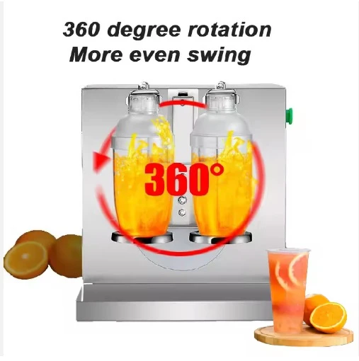 Commercial Automatic Double Cup Bubble Tea Shaker Machine with Timer, Electric Boba Milk Tea Shaker 110V/220V for Milk Tea Shop