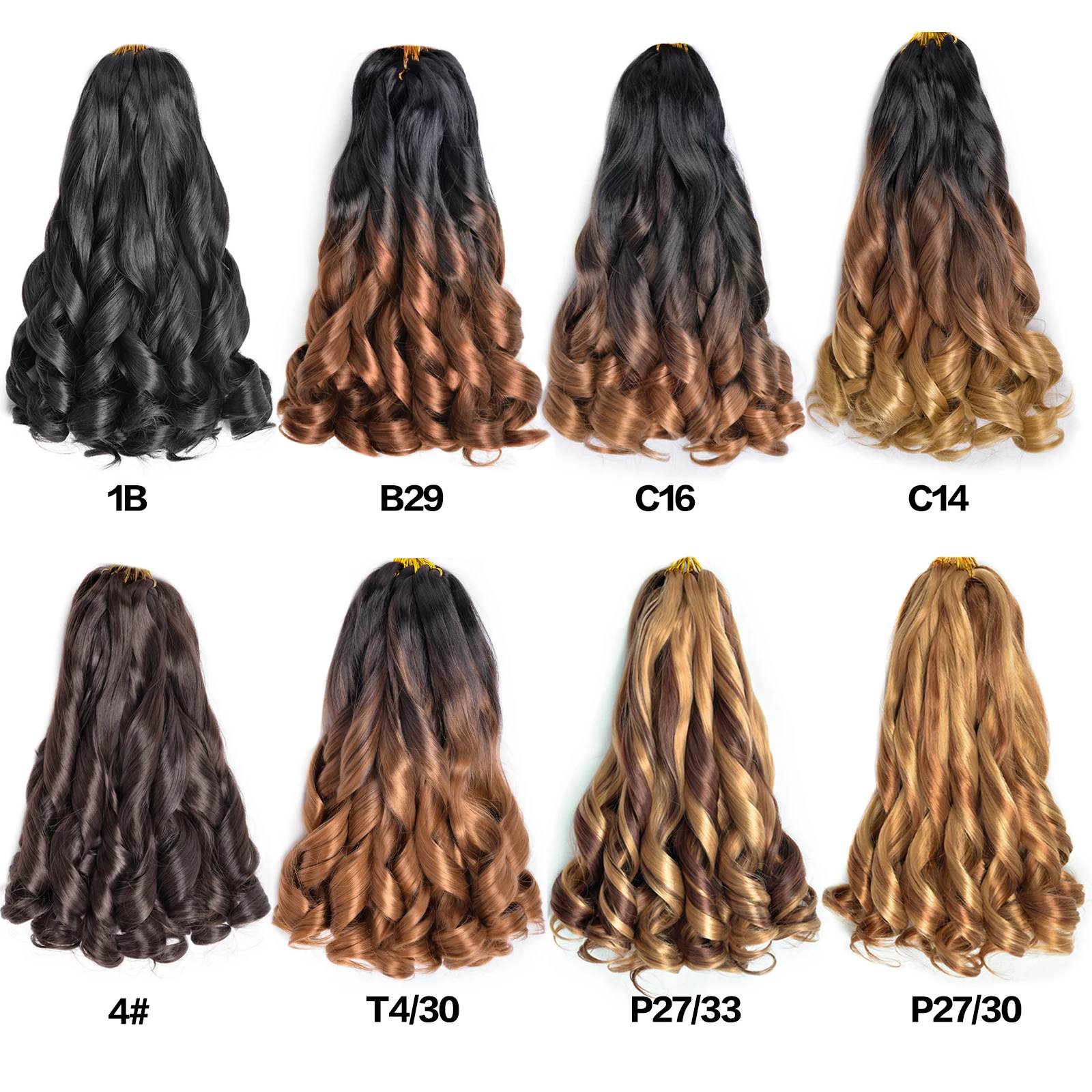 14Inch French Curl Braiding Hair Pre Stretched Wavy Synthetic Hair Extensions Premium Bouncy Loose Wave Spiral Curl Braids Hair