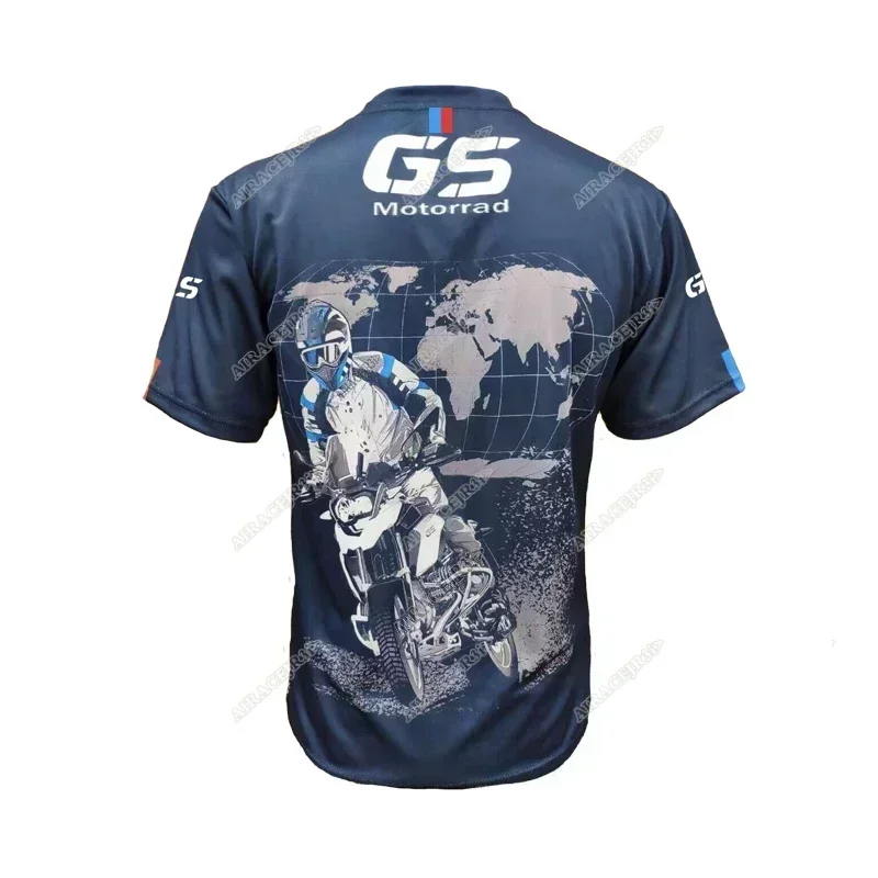 Motorrad For BMW R1250 GS Motorcycle Motorsport Racing Jerseys ADVENTURE Riding Sports Travel T-Shirt Summer Quick Dry Dark Blue