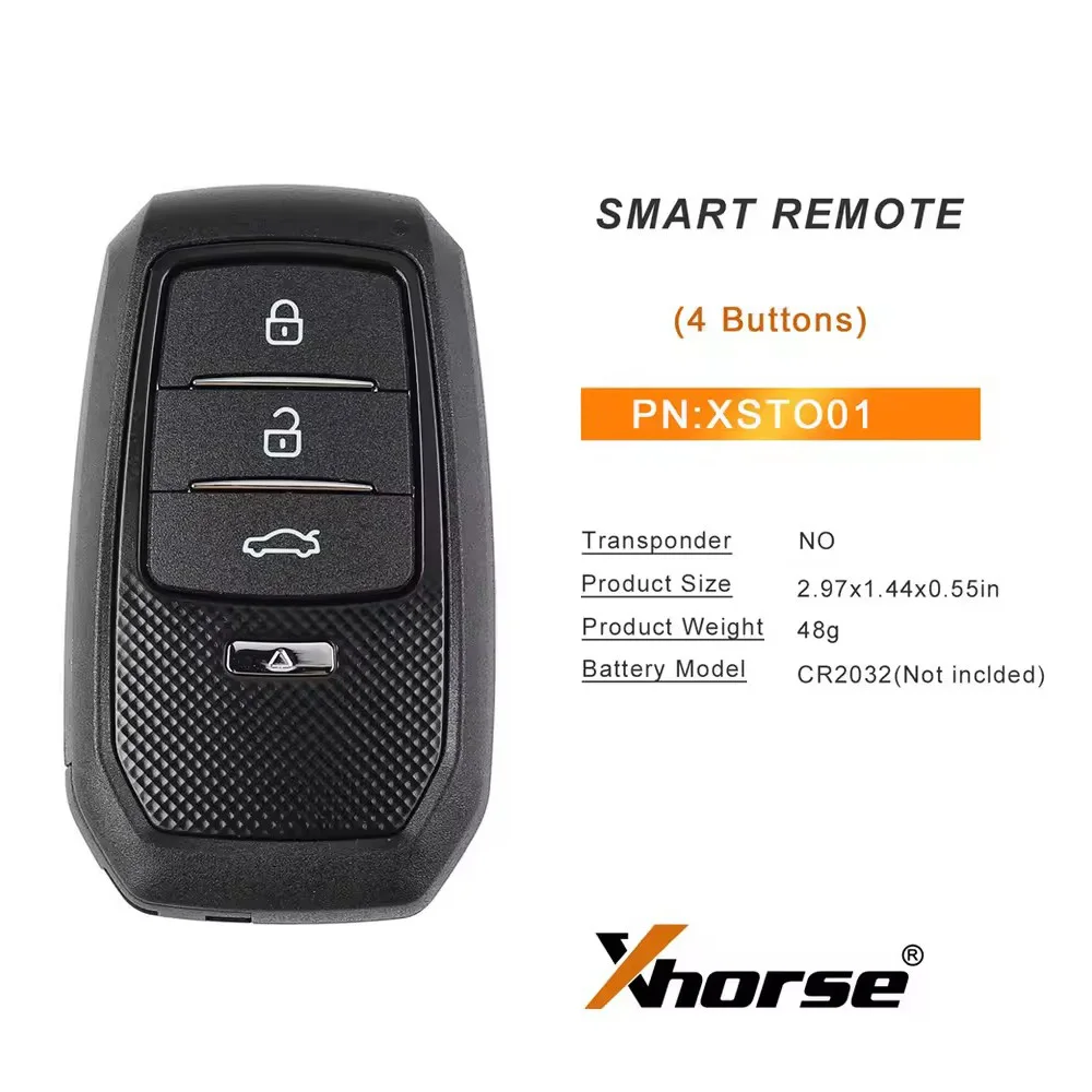 1pcs Xhorse XSTO01EN Smart English Key Universal TOY.T for Toyota XM38 Smart Key with Key Shell Support 4D 8A 4A