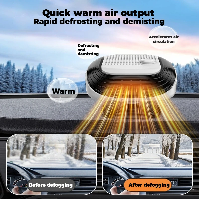 Car Heater Fan 12V 24V Portable Auto Fast Heating Windshield Defroster Demister Winter Vehicle Warmer for Cars Trucks