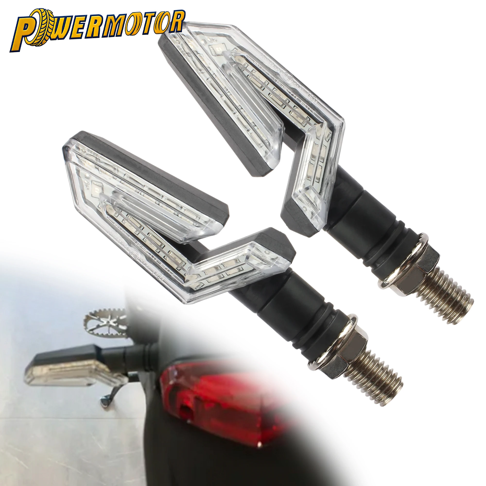 

1 Pair Motorcycle LED Turn Signal Light Amber Flashing Indicator Waterproof Universal Motocross Scooter Moped Modified Parts