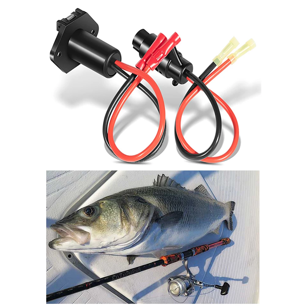 Trolling Motor Plug Receptacle Set for 14365-6 Male 14366-6 Female Quick Connect Electrical Plug Socket Butt Connectors Fishing