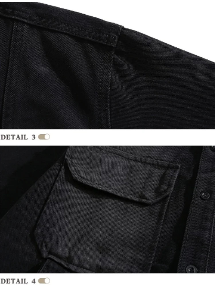 2026 New Summer Men's American Retro Gradient Washed Short Sleeve Denim Shirt Fashion Trendy Workwear Shirt Jacket Casual Tops