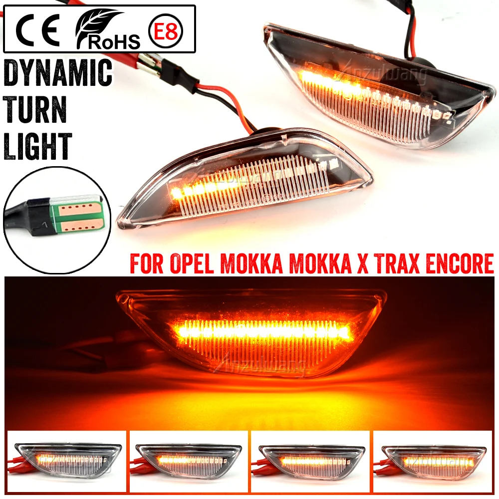 Car LED Dynamic Blinker Turn Signal Light Side Marker Lamp For Opel Mokka X 2012-2020 For Chevrolet Trax 2013-2019 For Buick